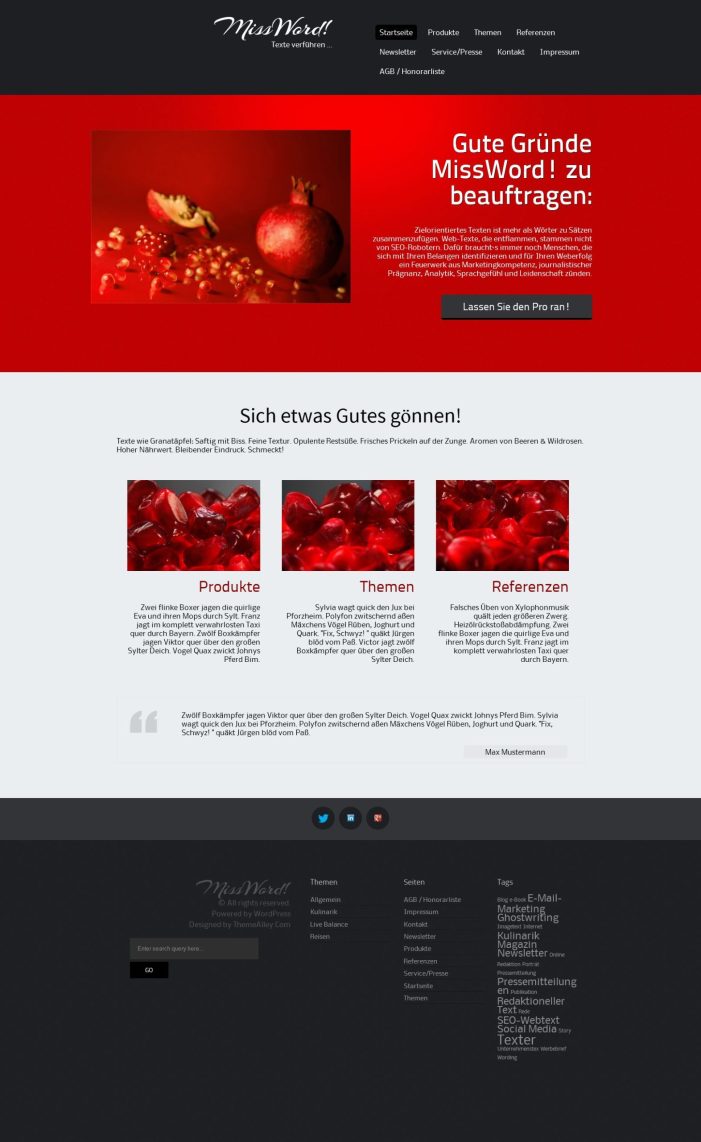 Neu bei MissWord!: PR-Package ?Fünf auf einen Streich?