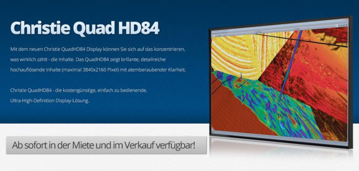 publitec startet ins 4K-Zeitalter  ab sofort Christie Quad HD84 in Miete und Verkauf verfügbar.