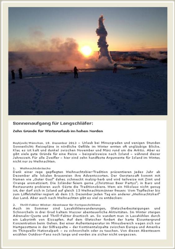 Best Practice Online-Pressemitteilung