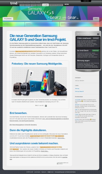 Erneut gemeinsam am Start: trnd begleitet die Markteinführung des neuen Samsung GALAXY S5 mit Word-of-Mouth