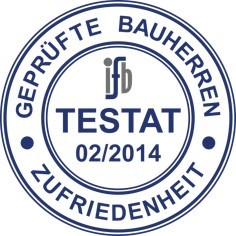 Mit dem Vertrauenssiegel ?geprüfte Bauherren-Zufriedenheit? sind alle Beteiligten im Vorteil