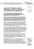 Deutsche TV-Plattform: Intuitive Bedienung von Smart-TV Diensten ist entscheidend für den Markterfolg