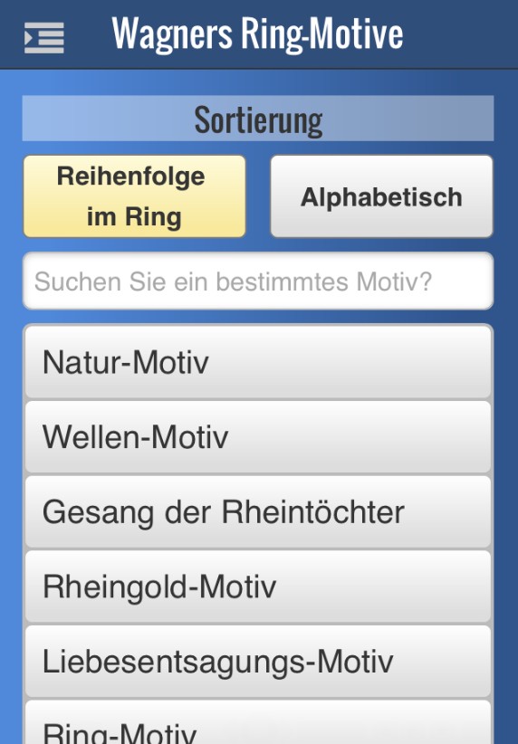 Mit der App nach Bayreuth:  Auricula präsentiert „Datenbank der Ring-Motive“ als App für iPhone und iPad