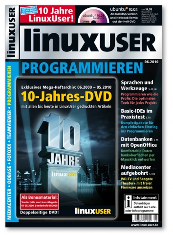 Fachzeitschrift LinuxUser feiert 10-jähriges Jubiläum