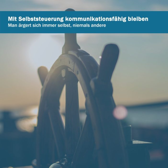 Selbst am Steuer – Selbststeuerung für eine hohe Kommunikationsfähigkeit Selbst am Steuer – Selbststeuerung für eine hohe Kommunikationsfähigkeit