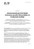 Jahresversammlung Corint Media: Aufsichtsrat gewählt, Michael Müller als Vorsitzender bestätigt