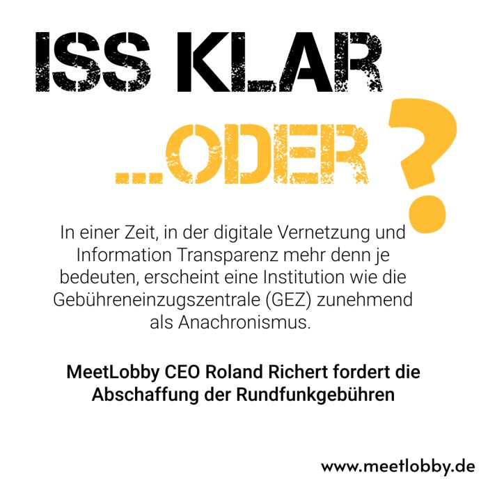 MeetLobby setzt sich für Abschaffung der GEZ-Gebühren ein
