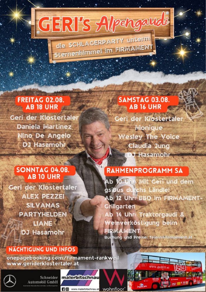 Geri´s Alpengaudi (Schlagerparty) unterm Sternenhimmel