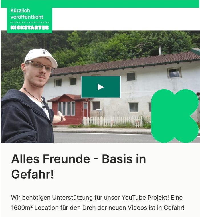 Rettung des „Alles Freunde“-Hausprojekts: Unterstützung durch Kickstarter-Kampagne benötigt