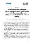 Breitbandverband ANGA und Verwertungsgesellschaft Corint Media beenden Rechtsstreitüber die Weitersenderechte für Fernsehen und Hörfunk