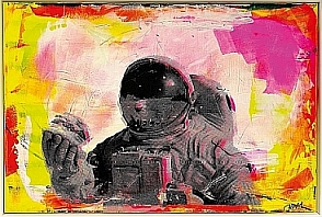 Carsten Breuer – Burger on Moon – Pop Art im Hästens Store Düsseldorf