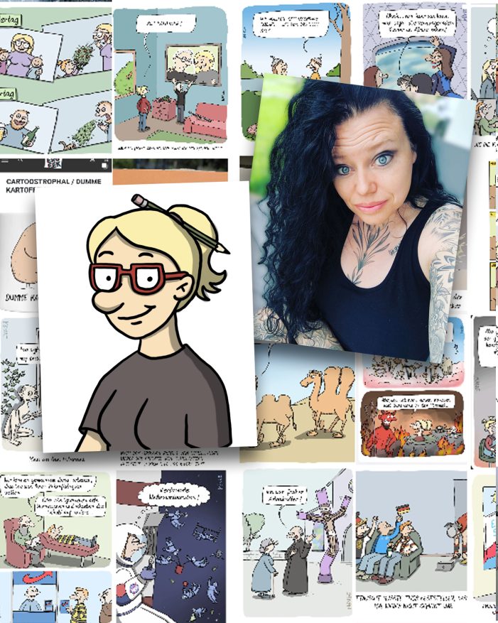 Sängerin Steffi Dorn und Cartoonistin MENZE „feiern“ Katy Perrys Weltraumtrip
