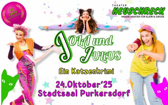 Purkersdorf: Ankündigung der Familienmusical-Vorstellung von „JOLA und JULiUS“ im Stadtsaal