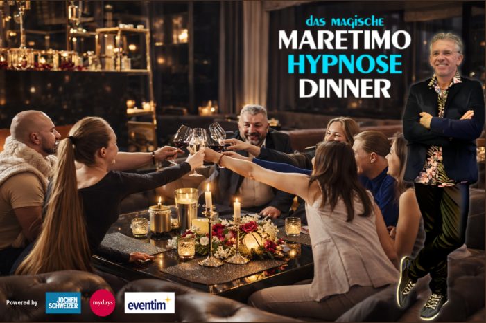 Das „Maretimo Hypnose-Dinner“ feiert Premiere in Augsburg & München. Das „Maretimo Hypnose-Dinner“ feiert Premiere in Augsburg & München.