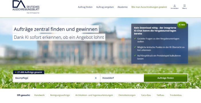 30 Jahre Deutsches Ausschreibungsblatt digital: Kontinuierliche Innovation und KI