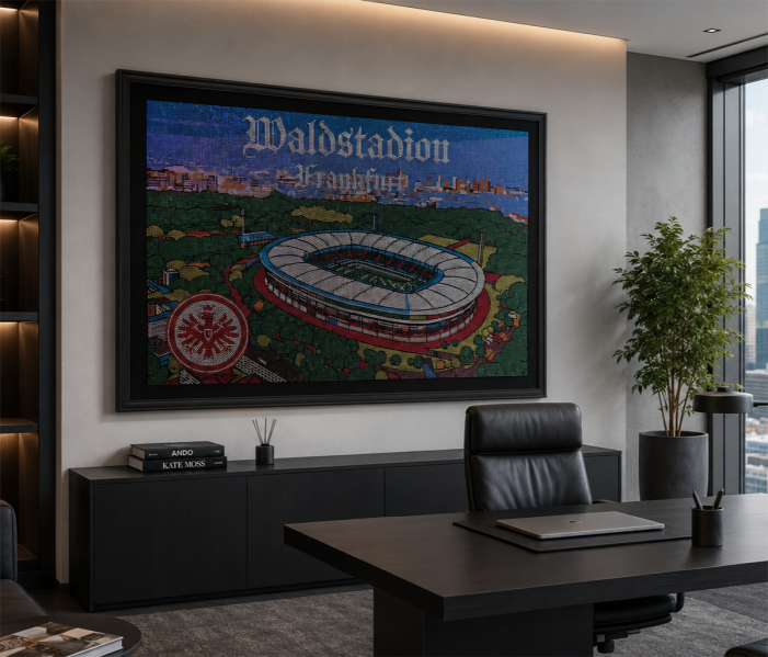 Kunst aus 58.000 Kristallen: Niko Iordanov verewigt das Eintracht Frankfurt Waldstadion in Handarbeit