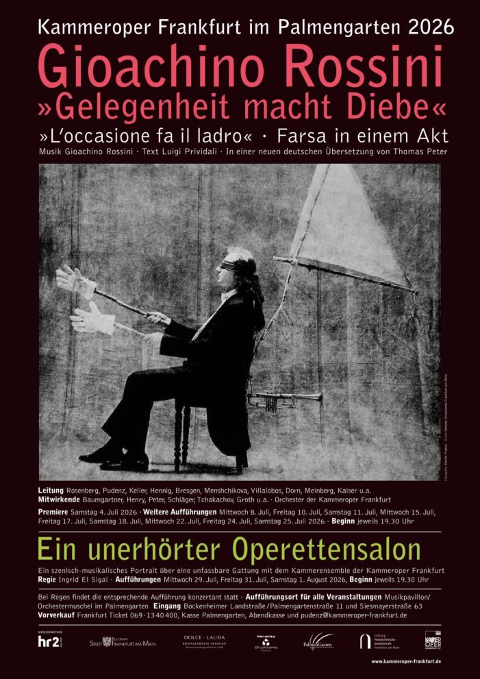 Sommerliche Opernrarität im Palmengarten: Die Kammeroper Frankfurt mit Rossinis „Gelegenheit macht Diebe“