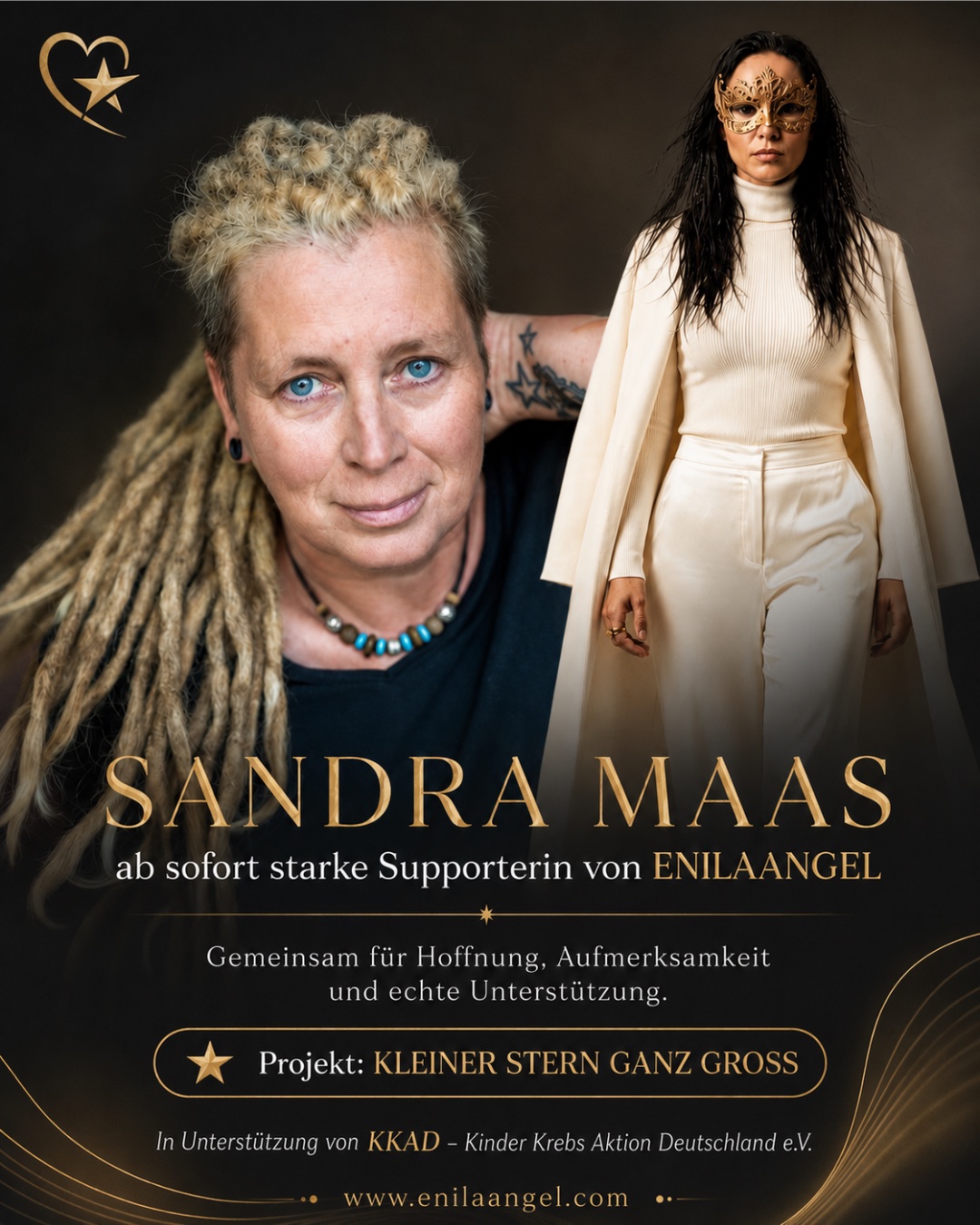 Sandra Maas (Bibi und Tina) unterstützt das Herzensprojekt „Kleiner Stern ganz groß“ von Enilaangel Sandra Maas (Bibi und Tina) unterstützt das Herzensprojekt „Kleiner Stern ganz groß“ von Enilaangel