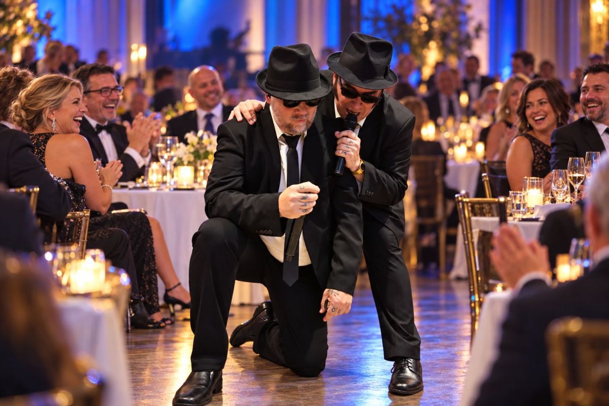 Blues Brothers mit Party-Crash-Einstieg: So macht Big Blue Ihre Party zum besonderen Event Blues Brothers mit Party-Crash-Einstieg: So macht Big Blue Ihre Party zum besonderen Event