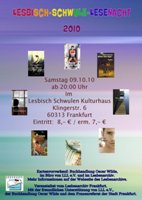 Traditionelle Lesbischwule Lesenacht zur Frankfurter Buchmesse