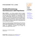 Rundfunkfinanzierung: Sachdiskussion statt Populismus Rundfunkfinanzierung: Sachdiskussion statt Populismus