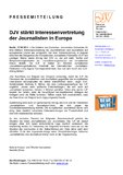 DJV stärkt Interessenvertretung der Journalisten in Europa