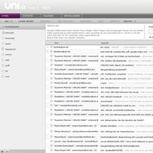 UNI.DE Free E-Mail im neuen Design mit mehr Features