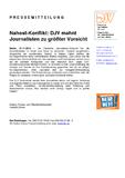 Nahost-Konflikt: DJV mahnt Journalisten zu größter Vorsicht Nahost-Konflikt: DJV mahnt Journalisten zu größter Vorsicht