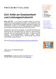DJV: Kritik am Gesetzentwurf zum Leistungsschutzrecht DJV: Kritik am Gesetzentwurf zum Leistungsschutzrecht