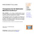 Transparenz bei der Nationalen Maritimen Konferenz? Transparenz bei der Nationalen Maritimen Konferenz?
