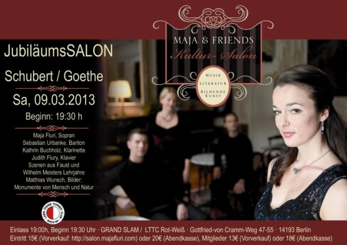25. Kunstsalon: Salonière Maja Fluri feiert Jubiläum mit Schubert & Goethe
