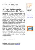 DJV: faire Bedingungen für Journalisten beim NSU-Prozess