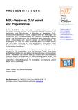 NSU-Prozess: DJV warnt vor Populismus