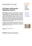 DJV gegen Löschung der Afghanistan-Papiere