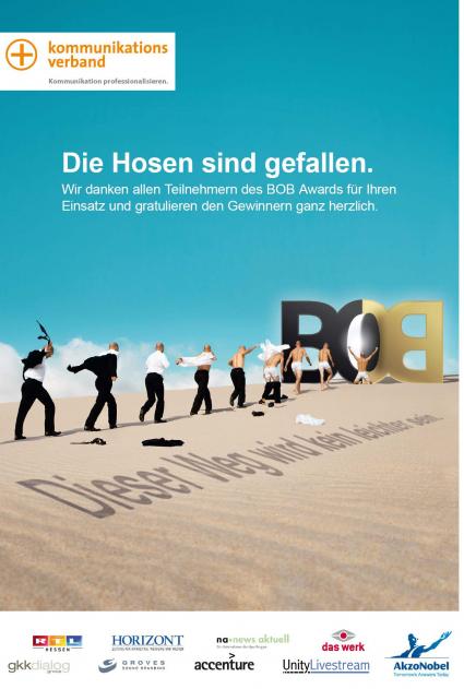 15. BoB Best of „Business-to-Business“ Communication Award 2012 – 
30 Arbeiten werden mit einem BoB ausgezeichnet (BILD)