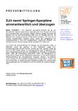 DJV nennt Springer-Sparpläne unverantwortlich und überzogen DJV nennt Springer-Sparpläne unverantwortlich und überzogen