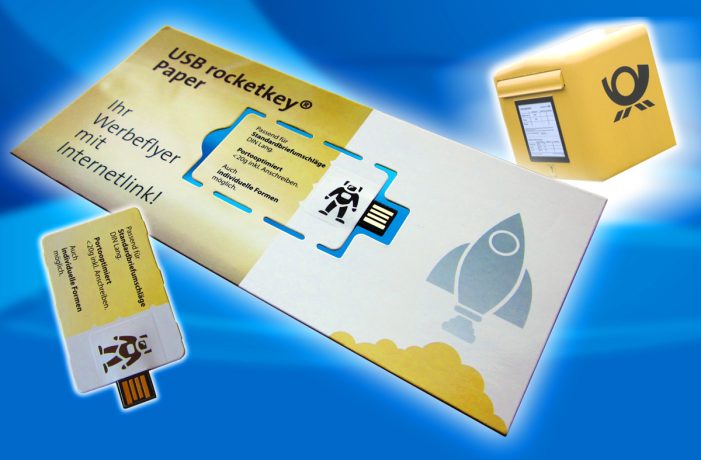 Der neue rocketkey®-webkey –  ein massenversandfähiger Werbeflyer mit USB-Anschluss