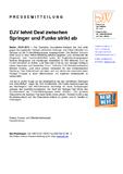 DJV lehnt Deal zwischen Springer und Funke strikt ab DJV lehnt Deal zwischen Springer und Funke strikt ab