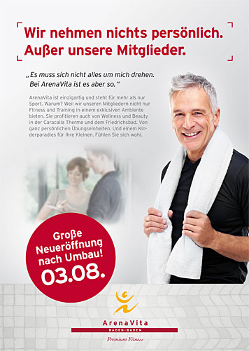 Caime & Friends gibt ArenaVita neues Image: von der Fitness-Welt zum Premium-Club