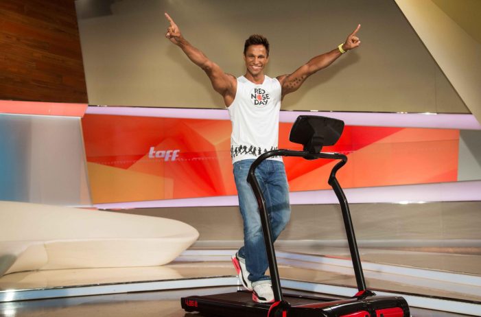 Für den RED NOSE DAY: Daniel Aminati wettet mit den Zuschauern: „Für 250.000 Likes moderiere ich ,taff– vom Laufband!“ (BILD)