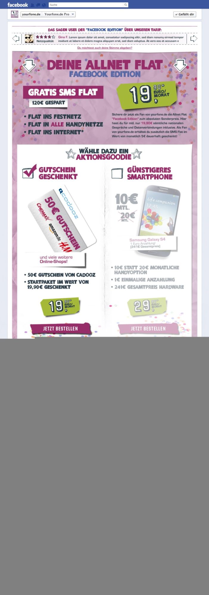 Unschlagbare Erweiterung der yourfone.de ?Facebook Edition?:
