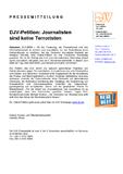 DJV-Petition: Journalisten sind keine Terroristen DJV-Petition: Journalisten sind keine Terroristen
