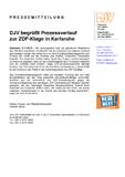 DJV begrüßt Prozessverlauf zur ZDF-Klage in Karlsruhe DJV begrüßt Prozessverlauf zur ZDF-Klage in Karlsruhe