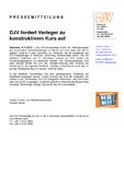 DJV fordert Verleger zu konstruktivem Kurs auf