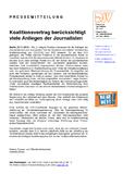 Koalitionsvertrag berücksichtigt viele Anliegen der Journalisten